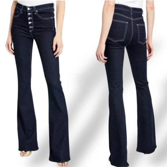 Veronica Beard Beverly Button Fly Skinny Flare Jeans Size 30 - Picture 1 of 13